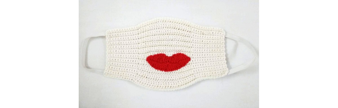 Happy Threads Handmade Kids Crochet Masks with Lips Motif